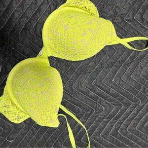 Victoria's Secret Neon Green Lace Bikini Top